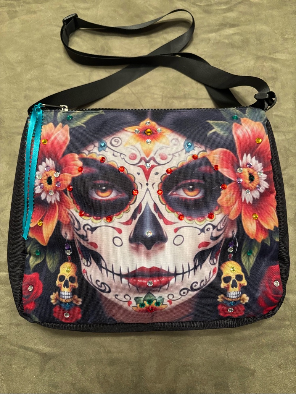 Day of the Dead HandEmbellish Rhinestone Dia de los Muertos SugarSkull Purse/Bag